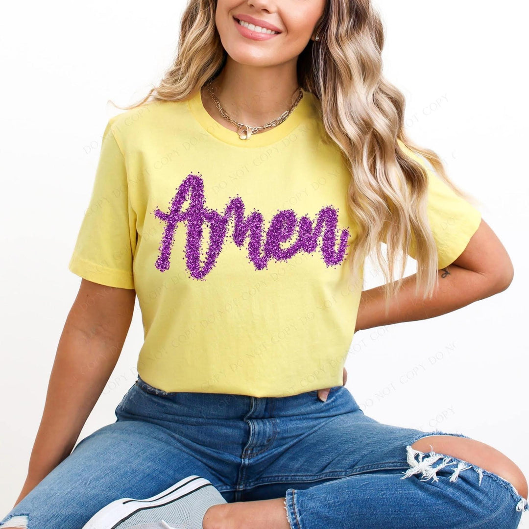 Faux Tinsel Amen DTF Print