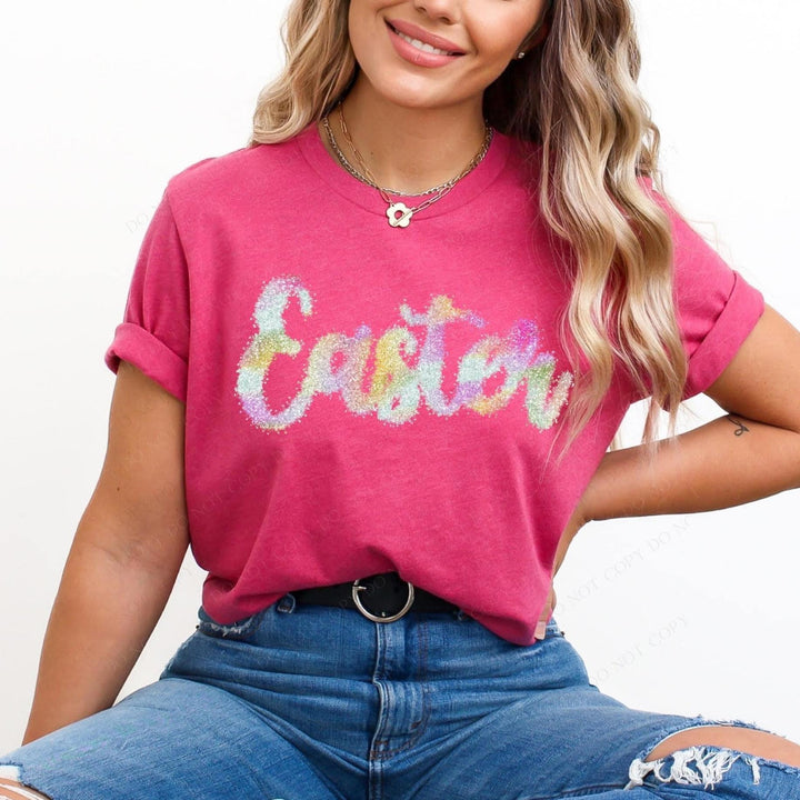 Faux Tinsel Easter DTF Print