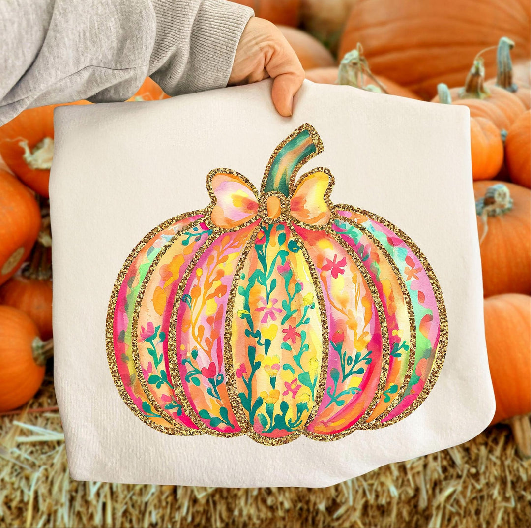 Glitter Pumpkin DTF Print