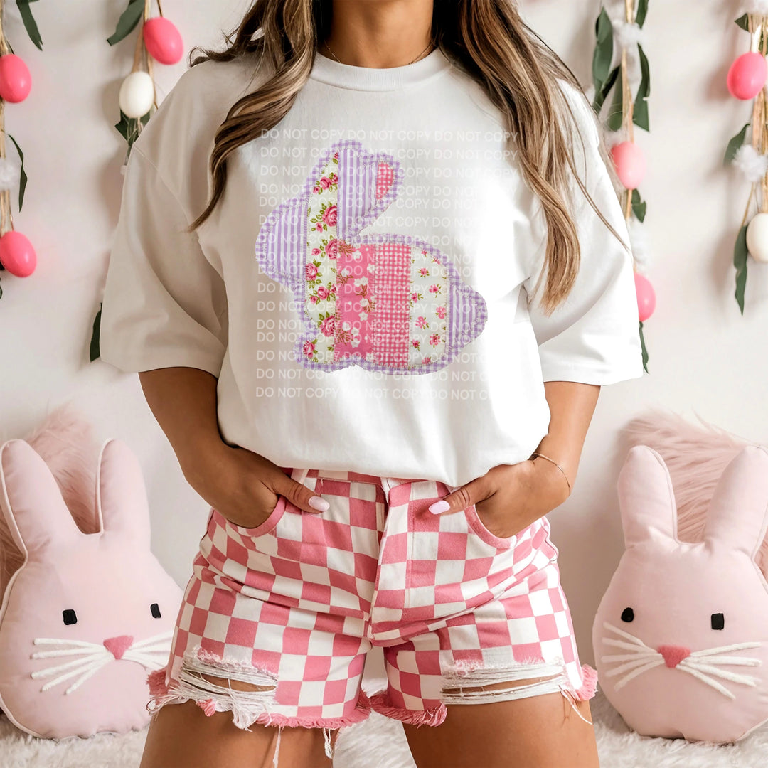 Bunny Patchwork DTF Print