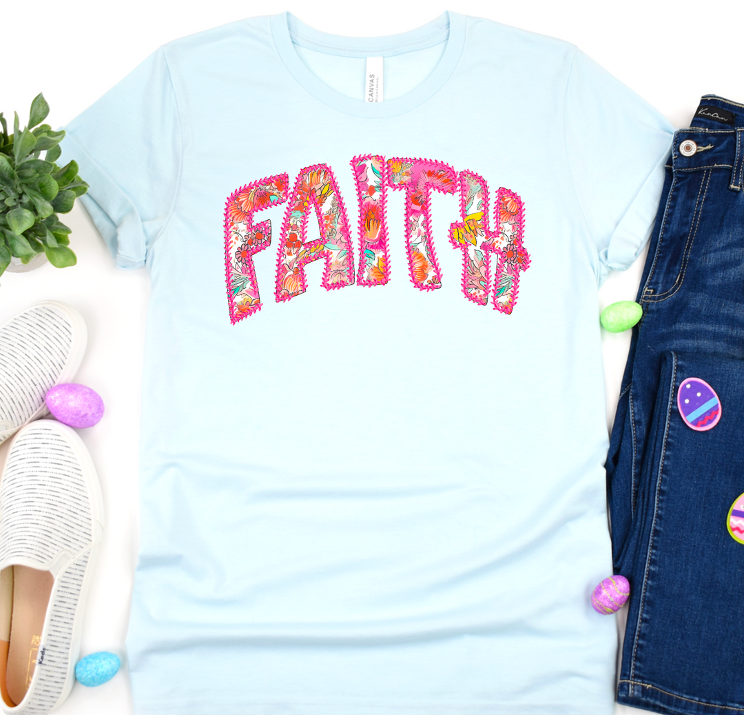 Faux Stitch Faith DTF Print