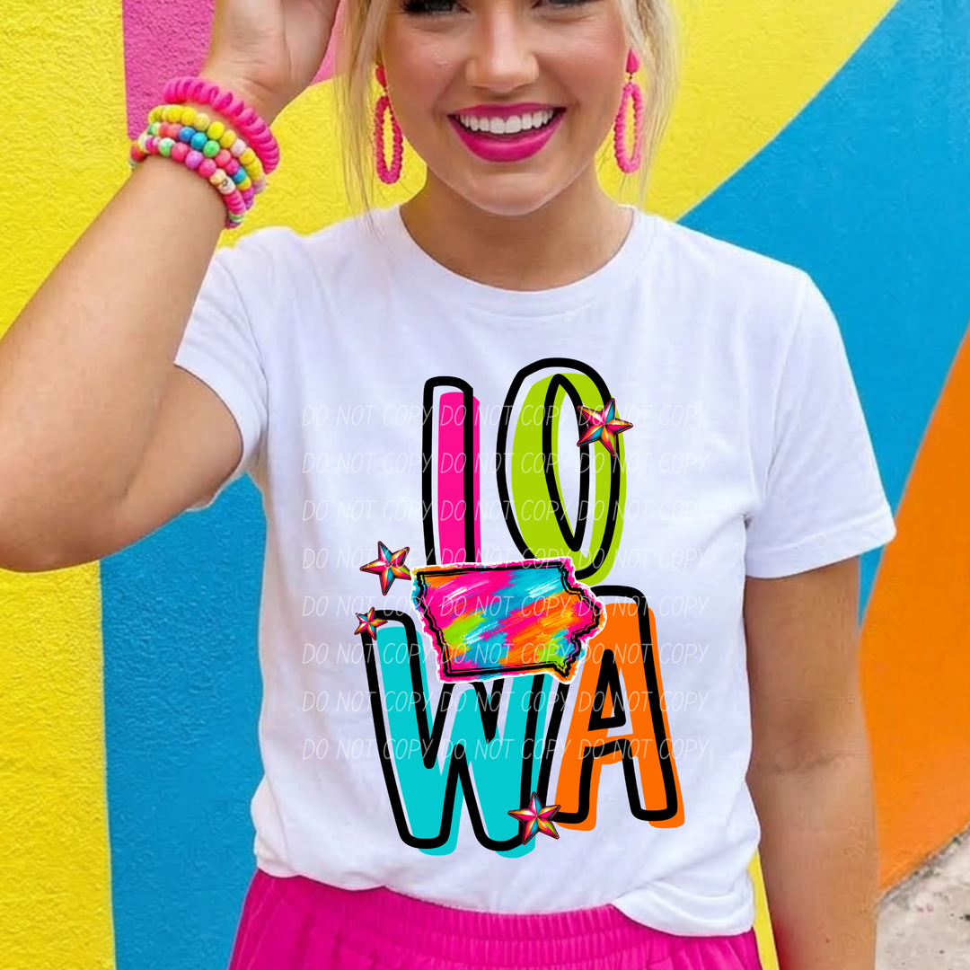 Neon States DTF Print