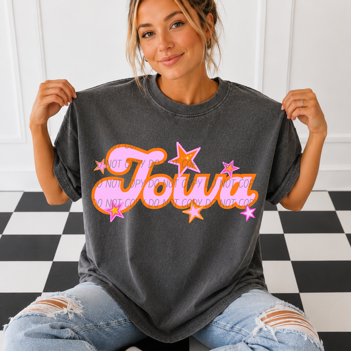 Pink and Orange States DTF Print