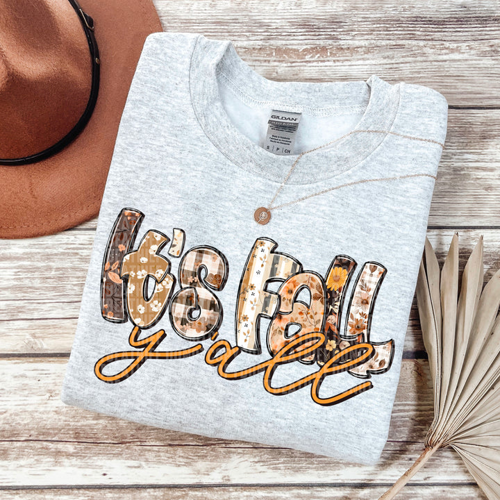 Its Fall Y’all Doodle DTF Print
