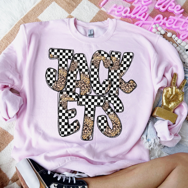 Leopard Checker School Spirit A-R DTF Print