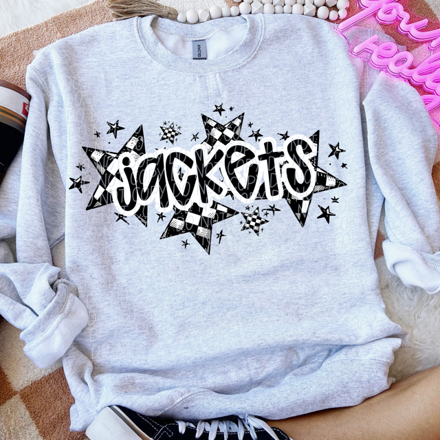 Checker Stars Mascots Youth DTF Print