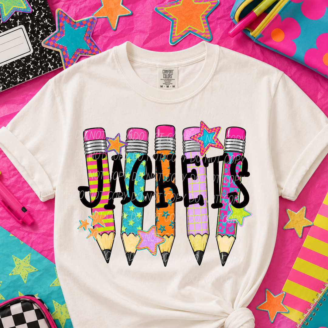 Pencil Mascots DTF Print
