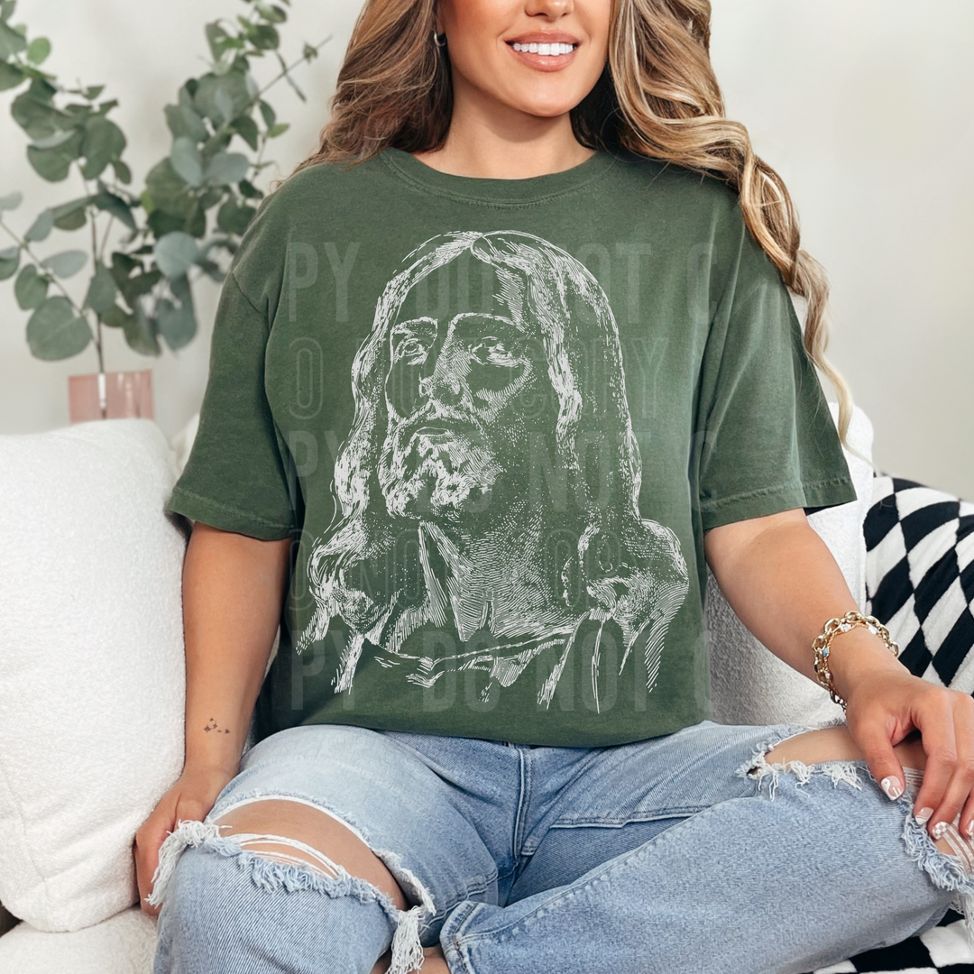 Jesus Sketch DTF Print