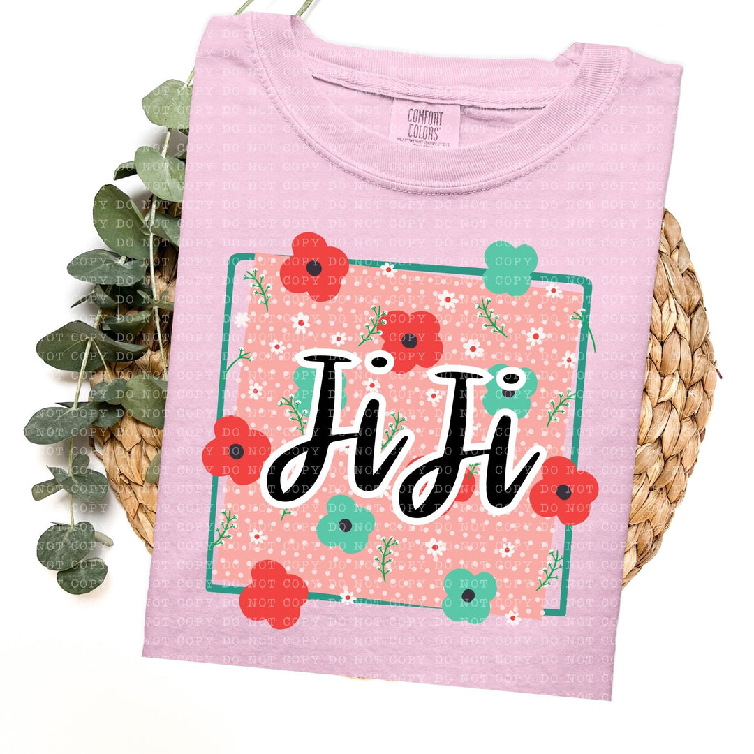 Floral Dotted Titles DTF Print