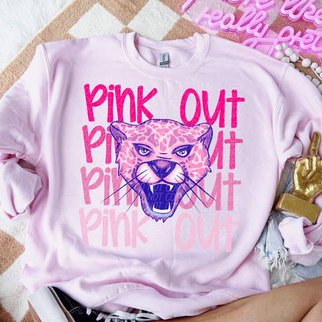 Pink Out Stacked Mascot DTF Print