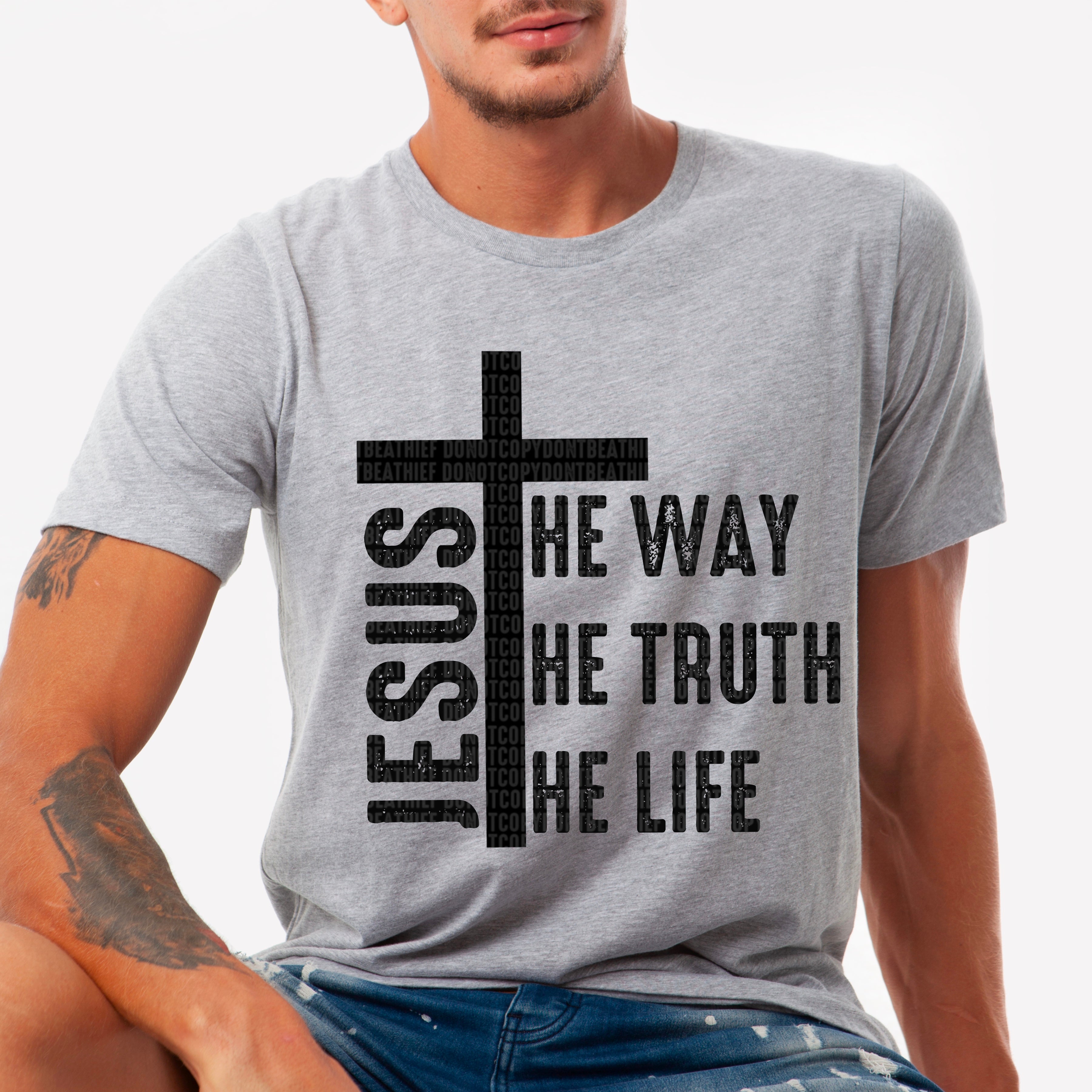 Jesus The Way (Black) DTF Print