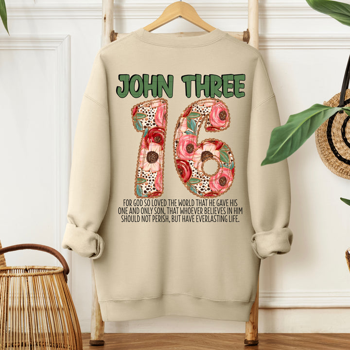 John 3:16 Floral DTF Print