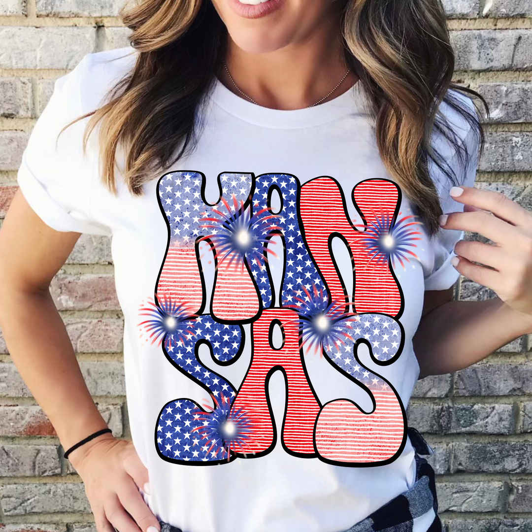 Patriotic Stars and Stripes States DTF Print