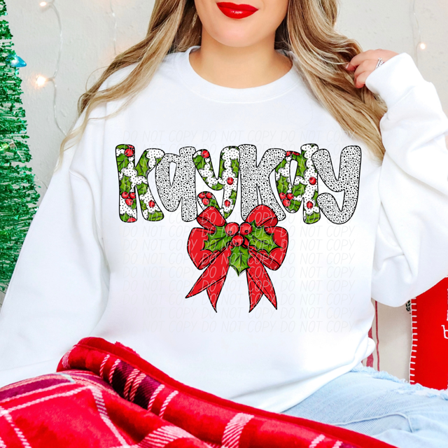 Holly Dot Names DTF Print