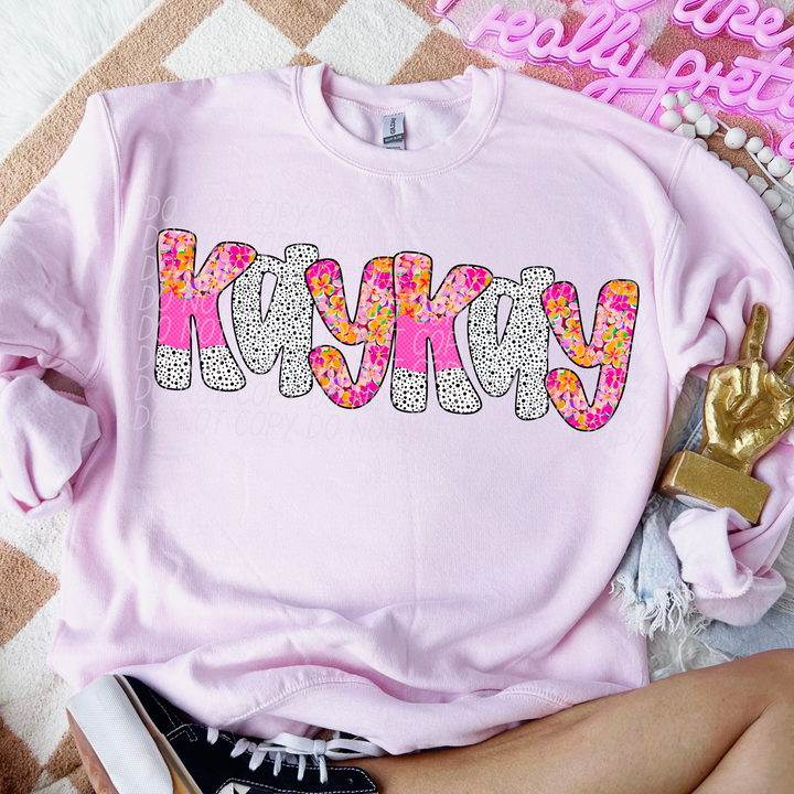 Happy Flowers Names DTF Print