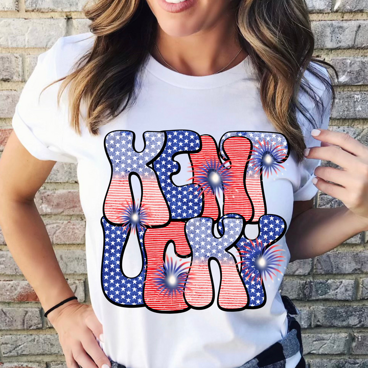 Patriotic Stars and Stripes States DTF Print