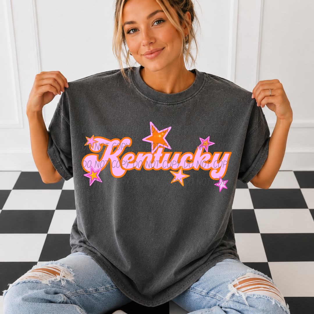 Pink and Orange States DTF Print