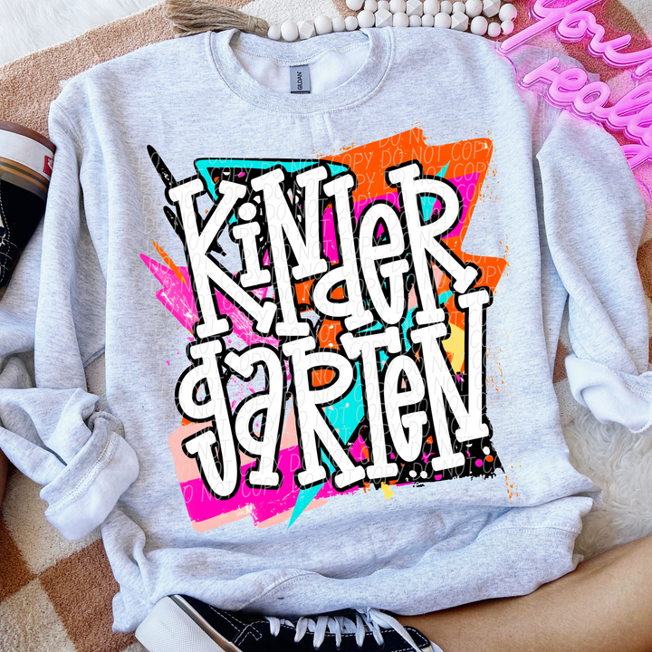 Bright Retro School Grades DTF Print