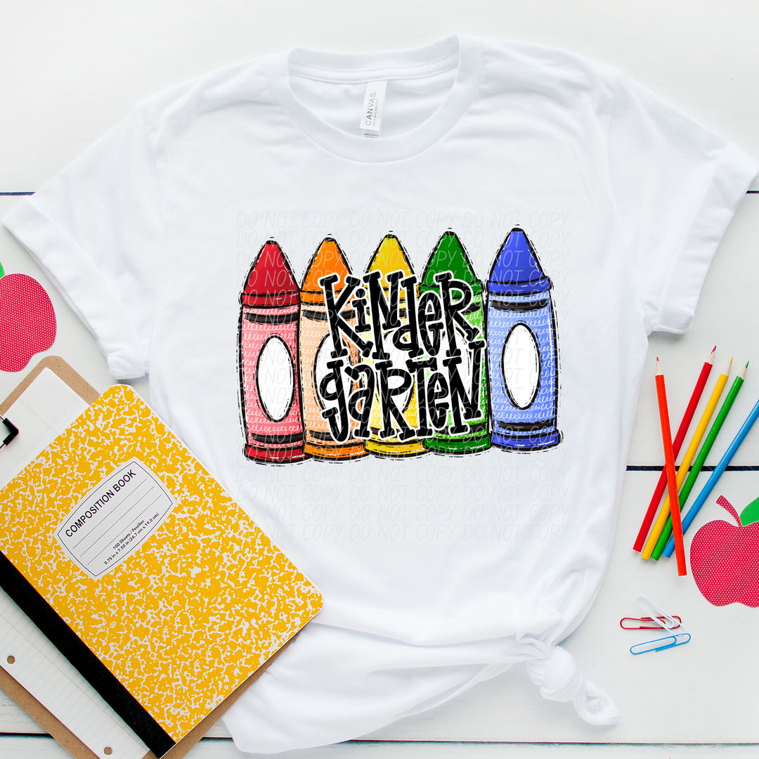 Primary Crayon School Grades and Occupations DTF Print