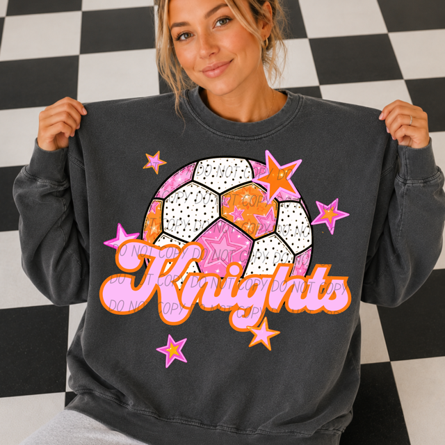 Pink Soccer DTF Print
