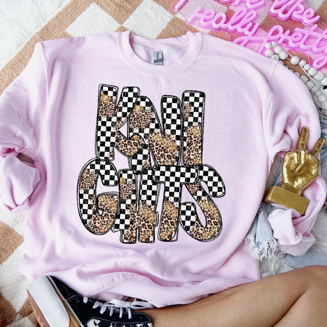 Leopard Checker School Spirit A-R DTF Print