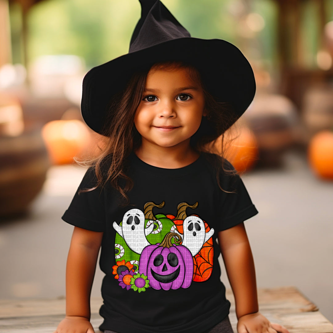 Kids Halloween Pumpkin DTF Print