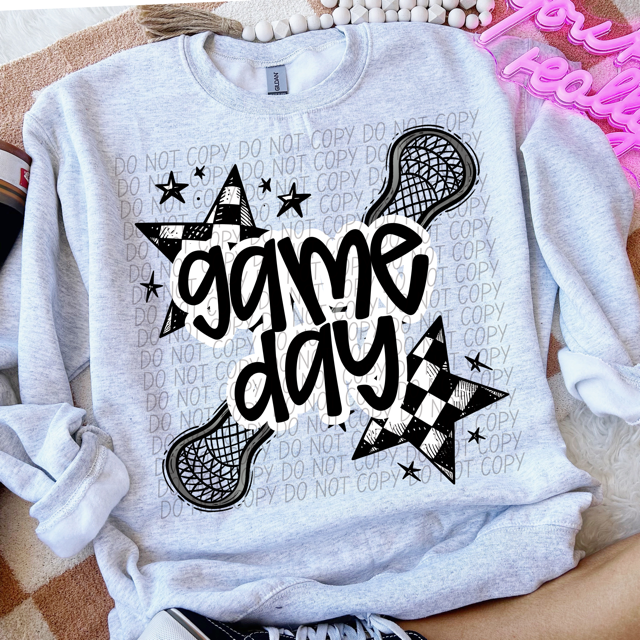 Game Day Sports Checkered Stars DTF Print