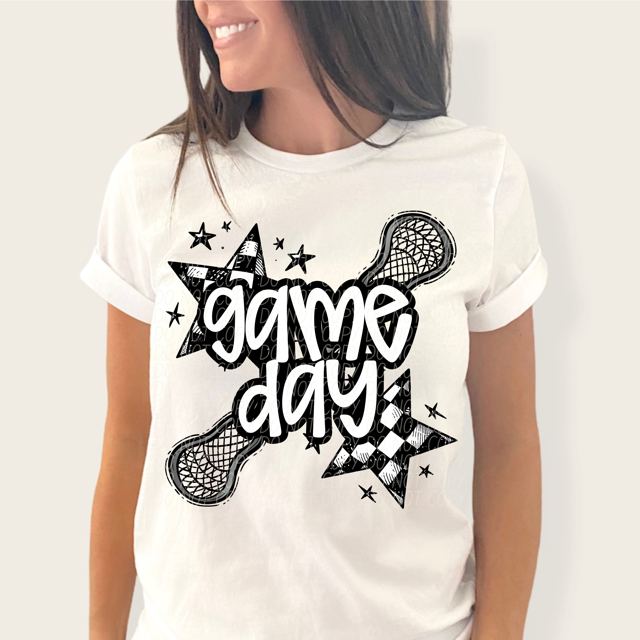 Game Day Sports Checkered Stars DTF Print