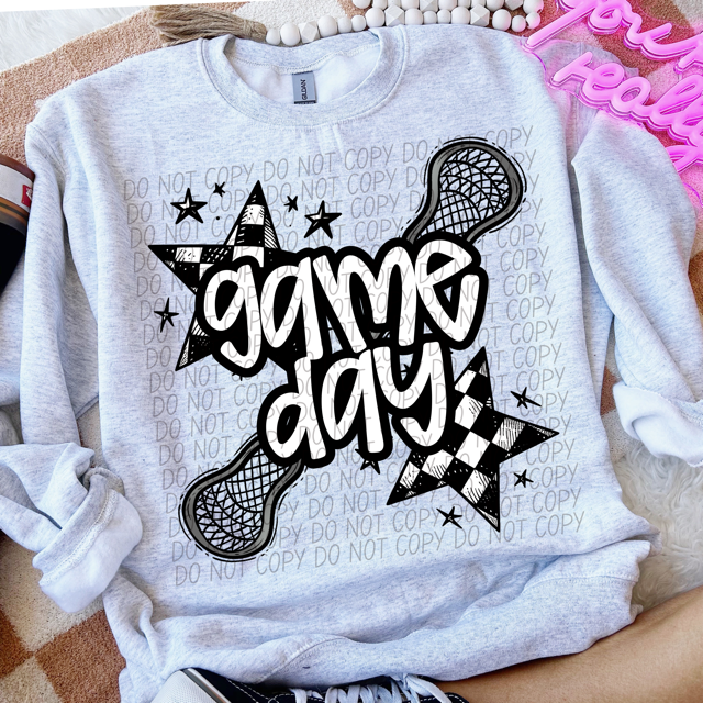 Game Day Sports Checkered Stars DTF Print