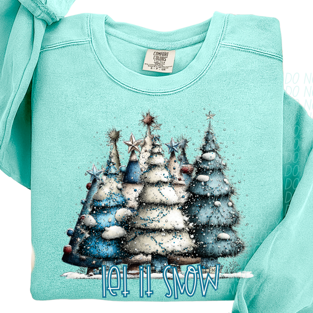 Let It Snow Trees DTF Print