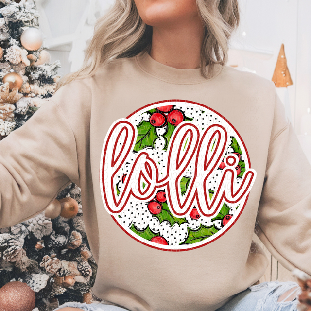 Circle Holly Names DTF Print