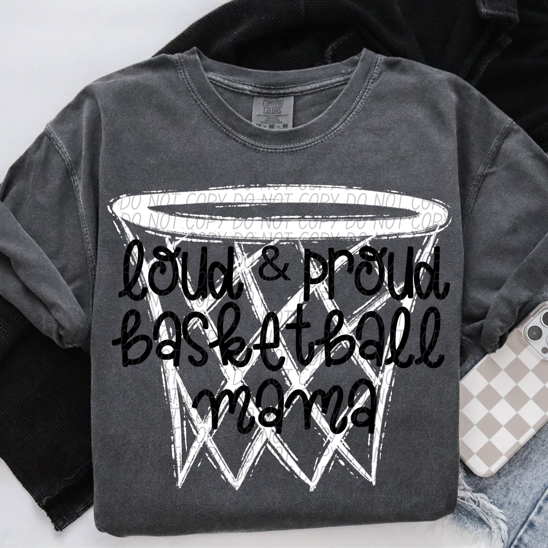 Loud and Proud Basketball Mama Net DTF Print