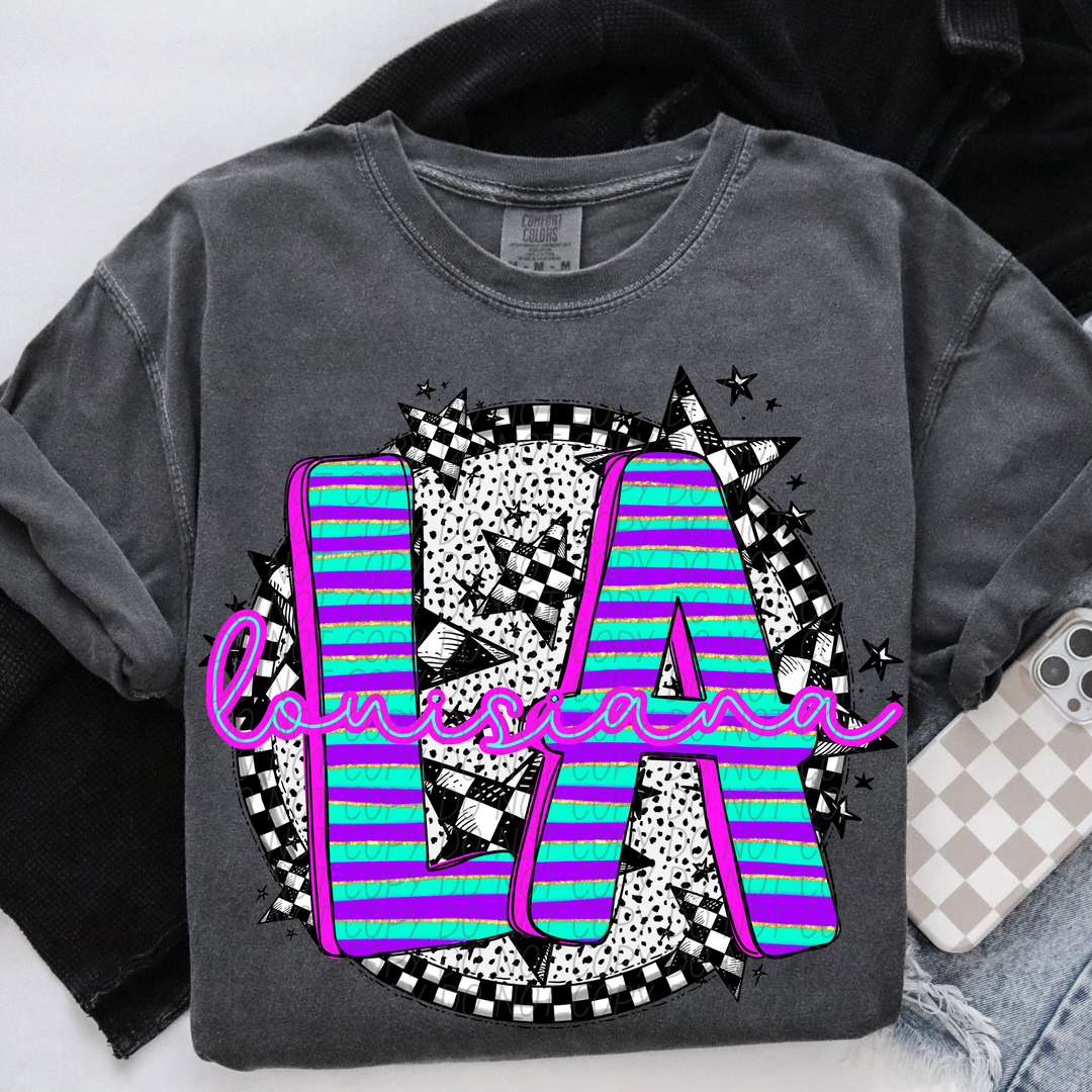 Striped Spring States DTF Print