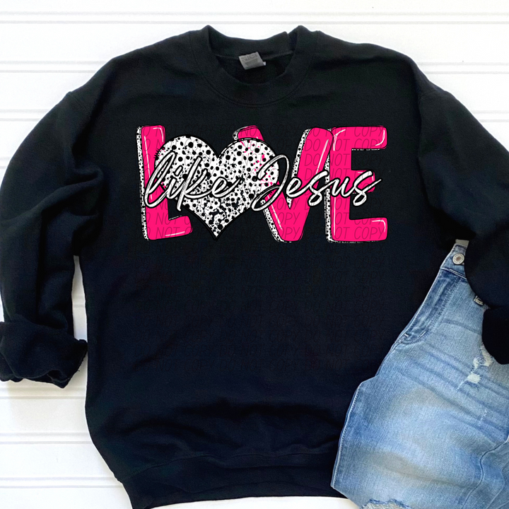 Love Like Jesus Black Dots DTF Print