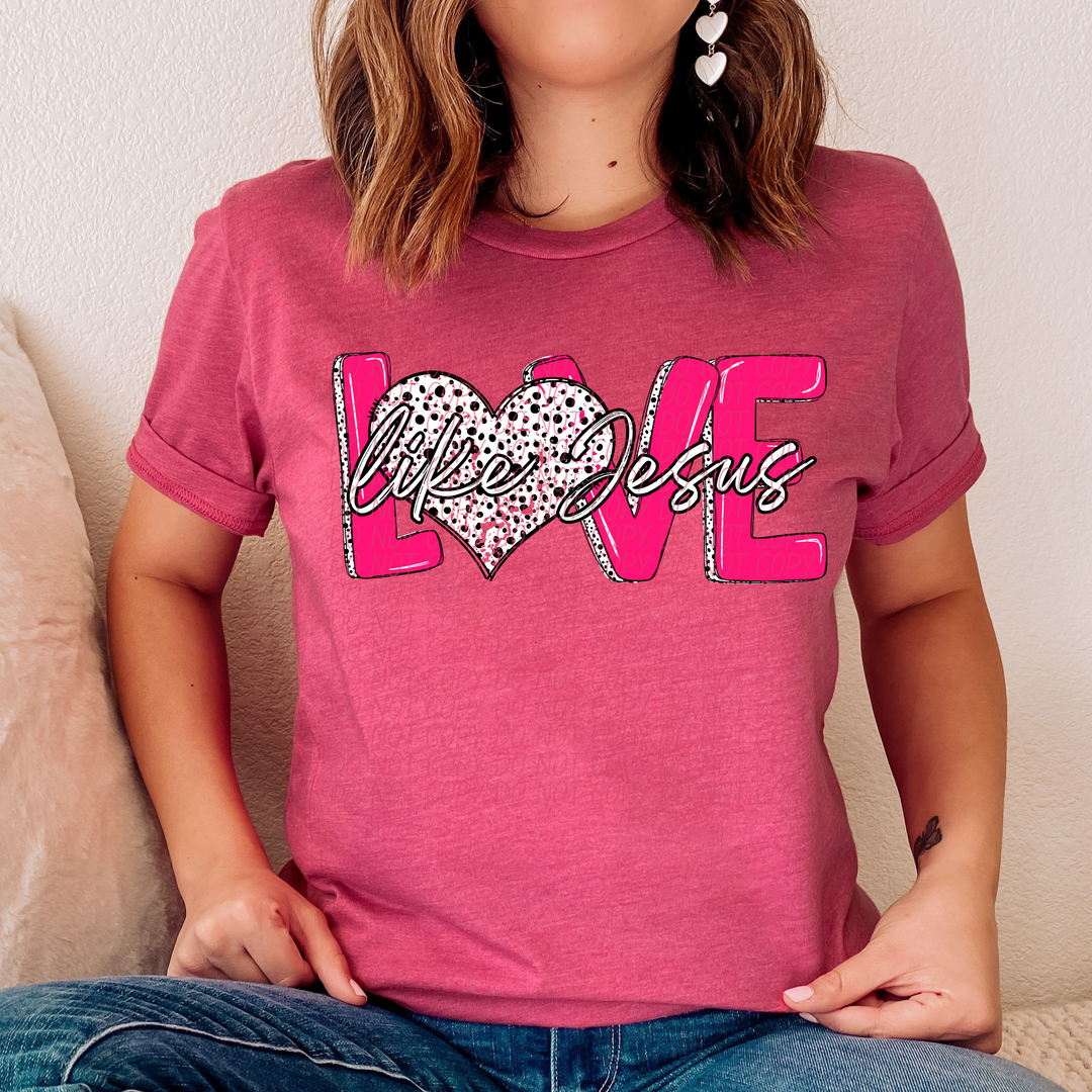 Love Like Jesus Black Dots DTF Print