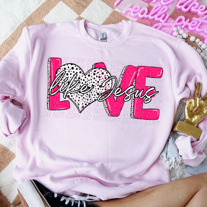 Love Like Jesus Black Dots DTF Print
