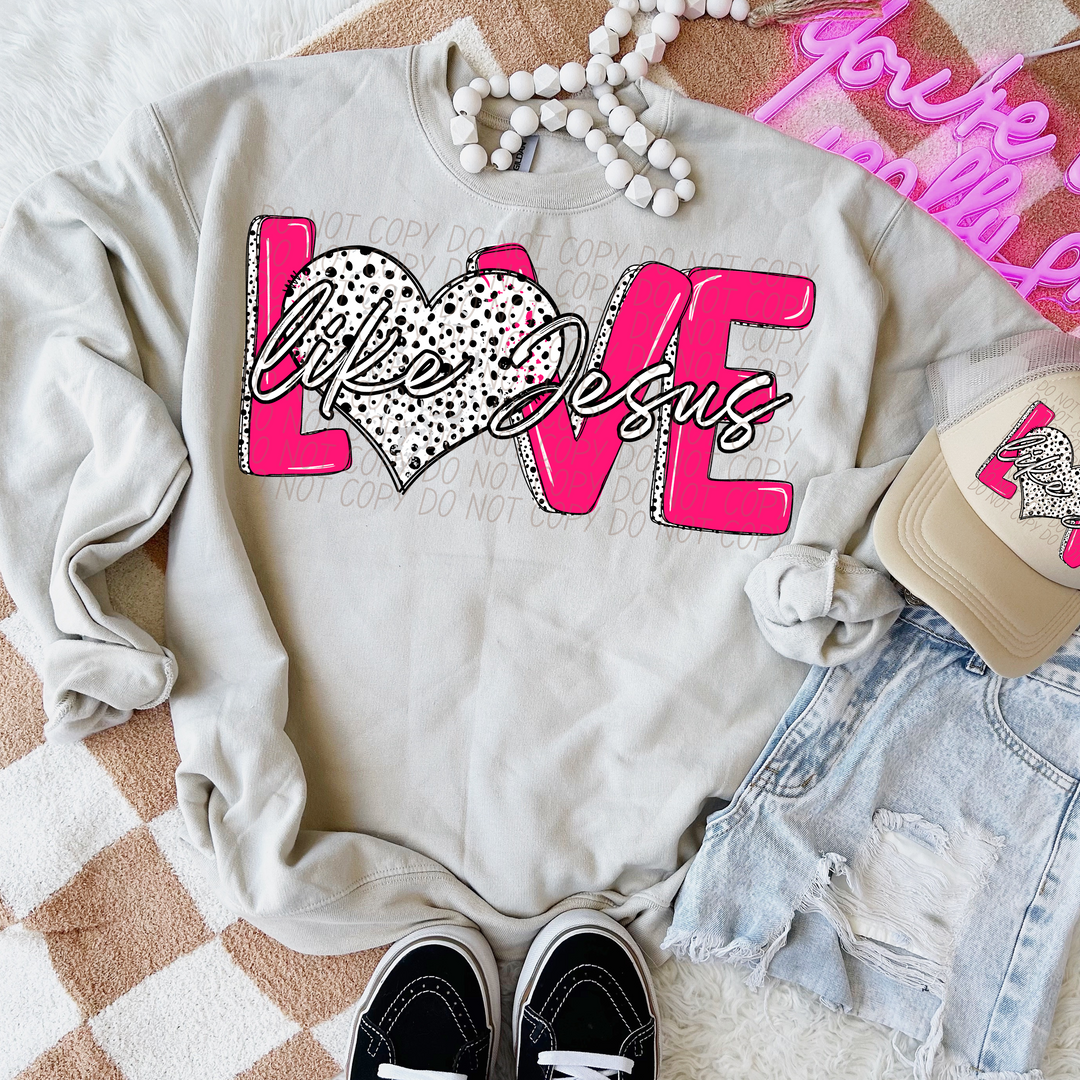 Love Like Jesus Black Dots DTF Print