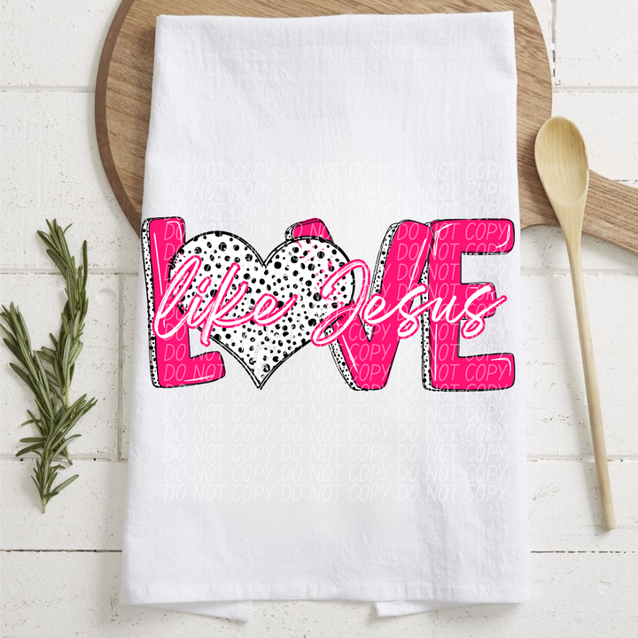 Love Like Jesus Dots Pink DTF Print
