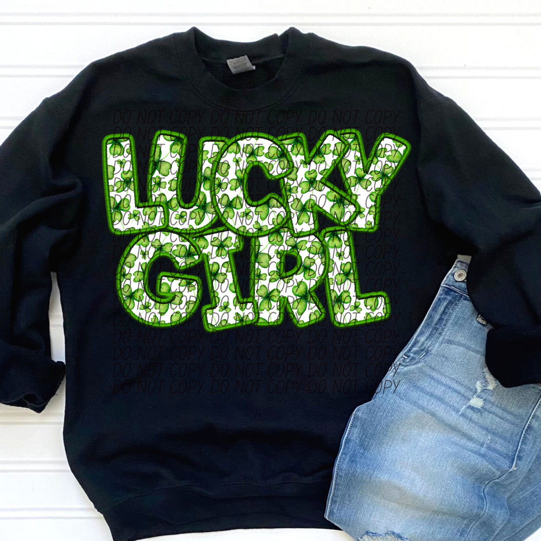 Lucky Girl Clover DTF Print