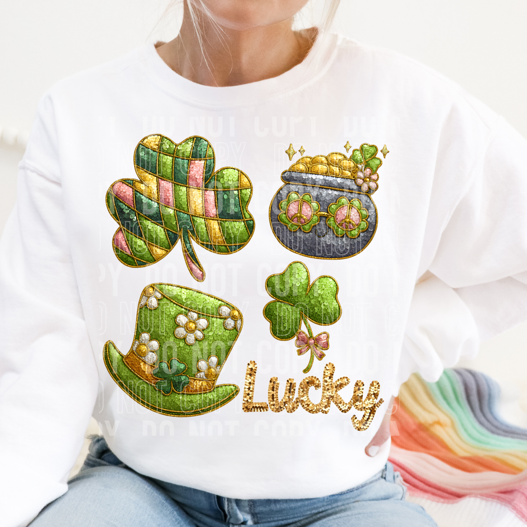 Lucky ST Patrick’s Day Collage DTF Print