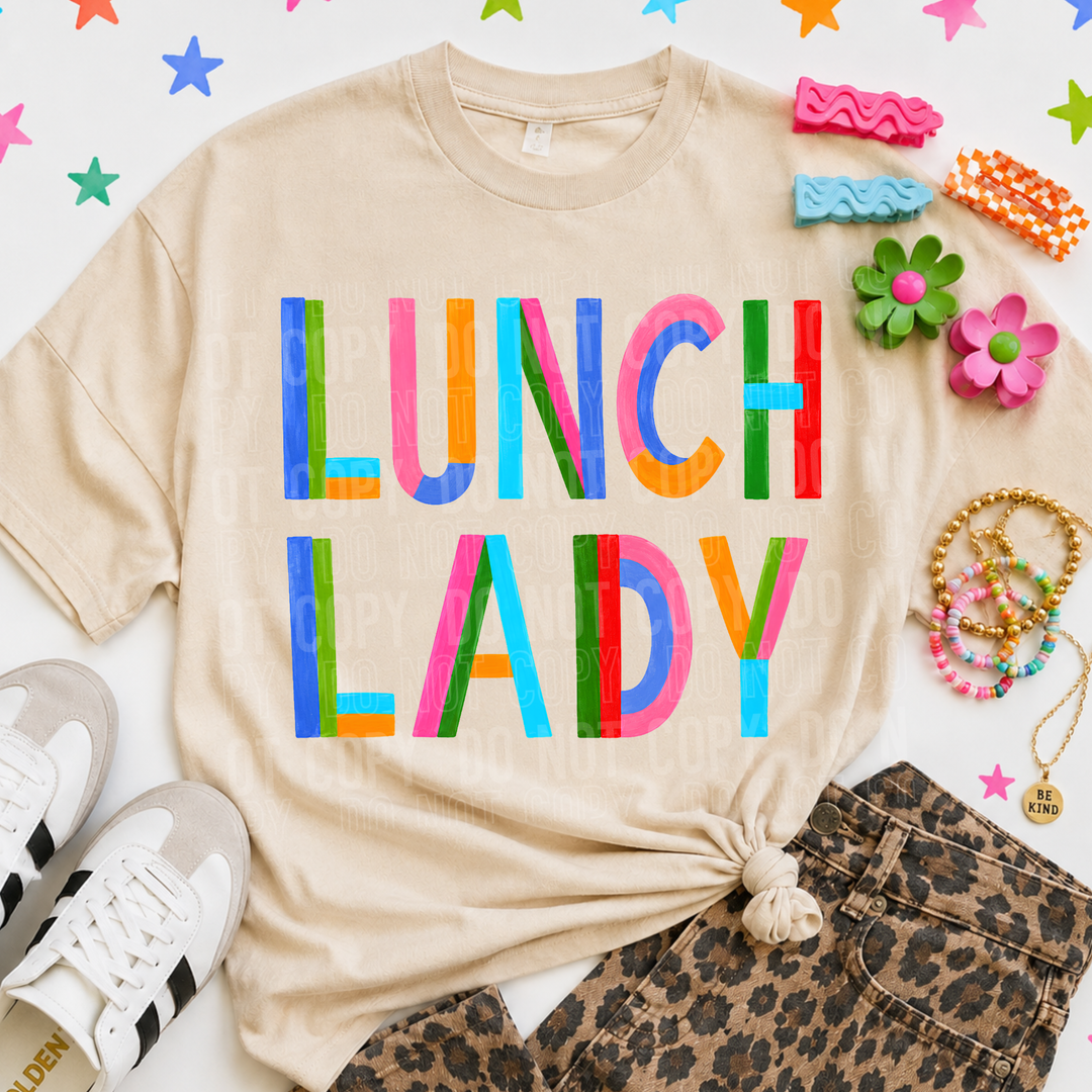 Lunch Lady Colorblock DTF Print