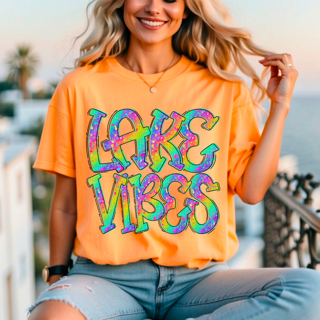 Lake Vibes Glitter DTF Print