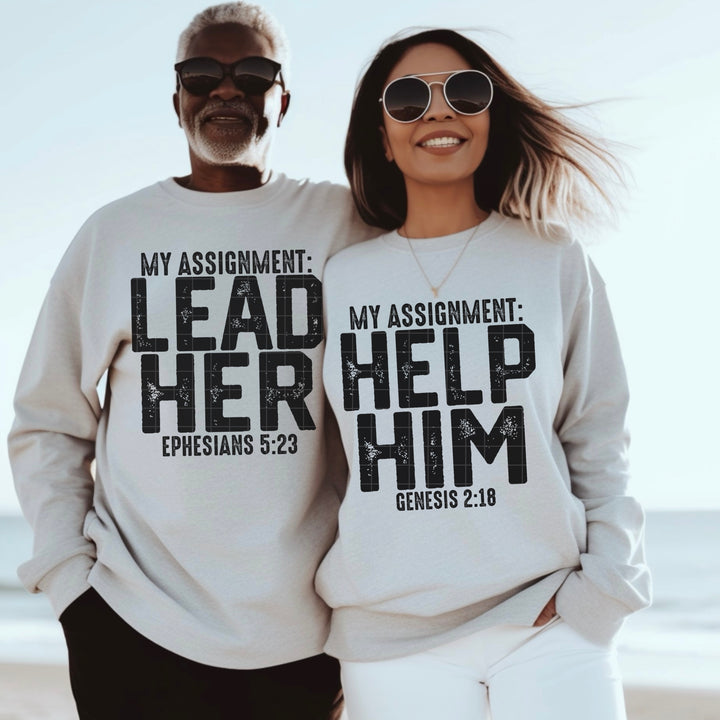 Lead Her Help Him DTF Print
