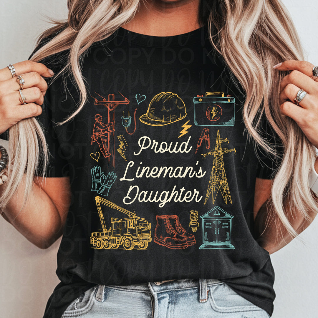 Proud Lineman Family DTF Print