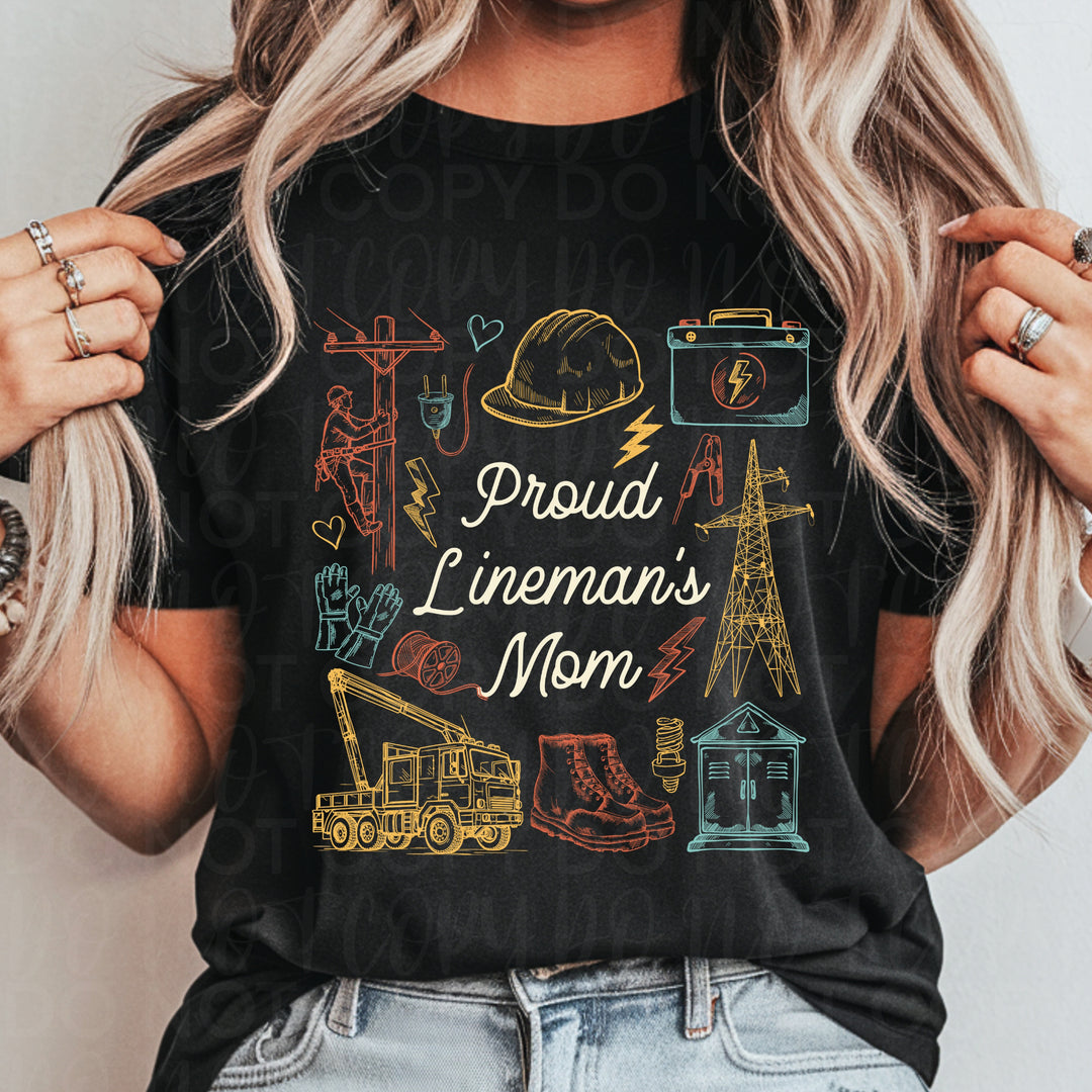 Proud Lineman Family DTF Print