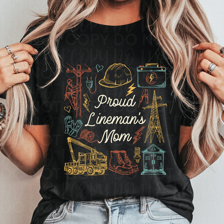 Proud Lineman Family DTF Print