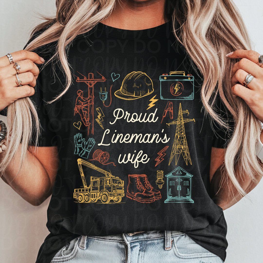 Proud Lineman Family DTF Print