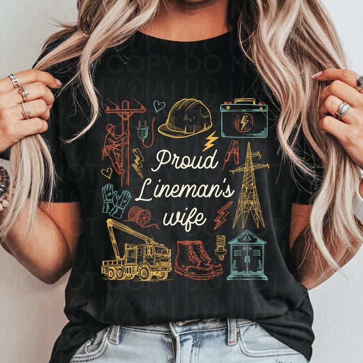 Proud Lineman Family DTF Print
