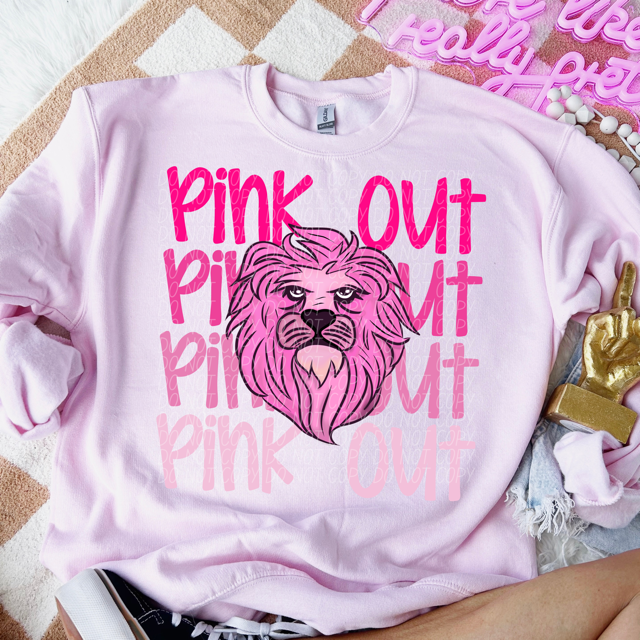 Pink Out Stacked Mascot DTF Print