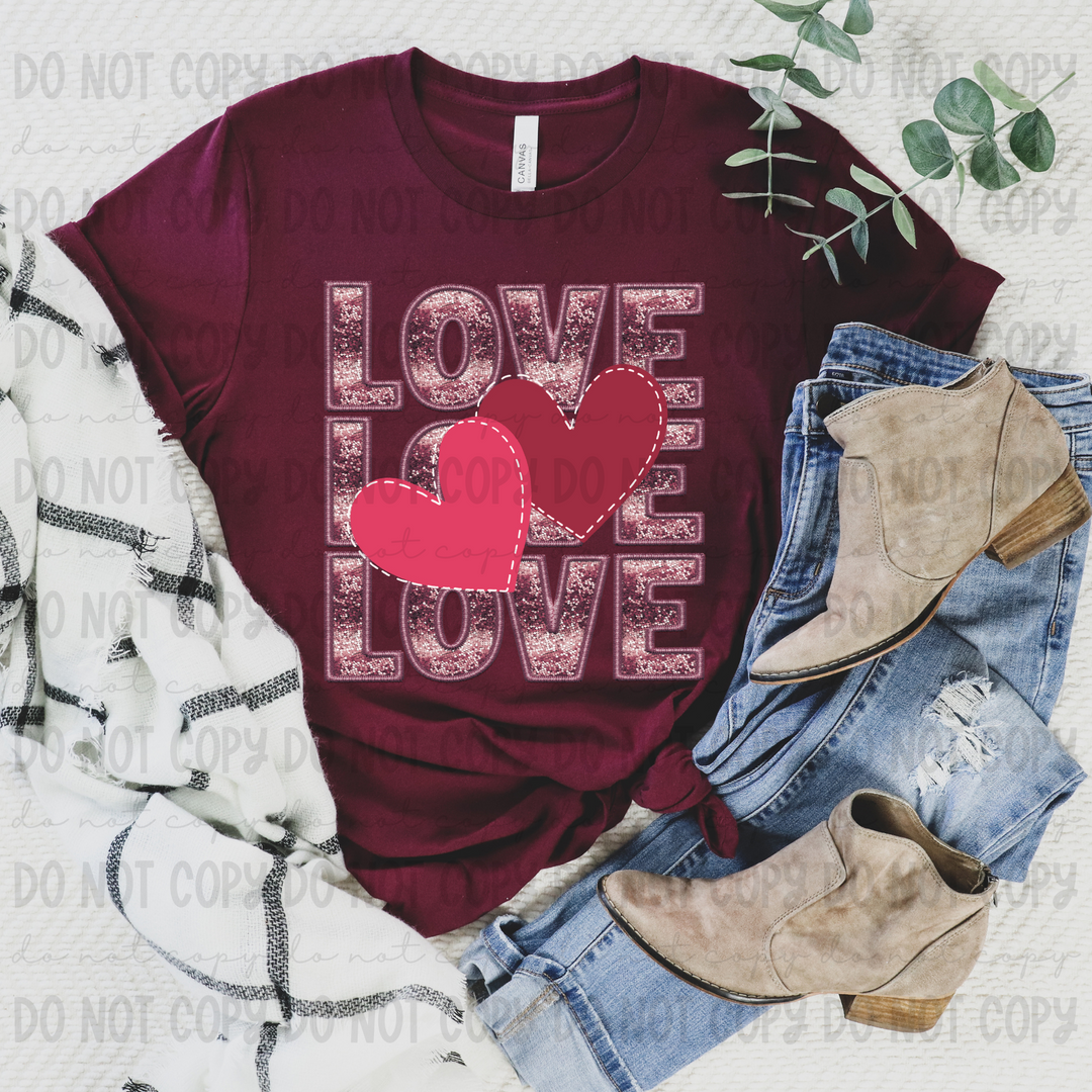 Love Double Hearts DTF Print